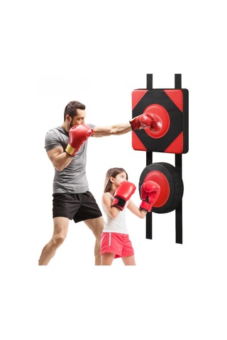 Duvara Monte Boks Torbası Sessiz Darbe Emici Boks Vuruş Yastığı Mma Kick Boks Antrenmanı Kırmızı