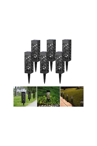 Ximistore9 Güneş Enerjili Bahçe Işığı, Ip65 Su Geçirmez, Işık Algılama, Yıldız Desenli Gölgeler, Islak Işık, Tekli Paket Sıcak Beyaz