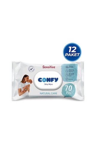 Confy Premium Sensitive Islak Mendil 12 x 70 Adet 840 Yaprak