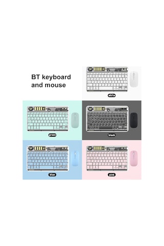 Monyee Mavi Renkli Şeffaf Klavye Ve Fare Seti, Abs Malzeme, 10m Menzil, 4 Dpı Seviyesi, Usb Şarj Diğer