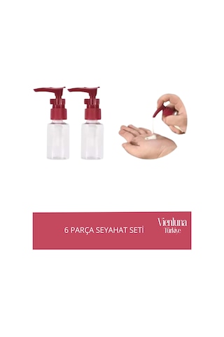 Premium Ürün Özel Çantalı Taşınabilir Tatil Seyahat Plaj Deniz Makyaj Krem Sprey Banyo Seti 6 Parça