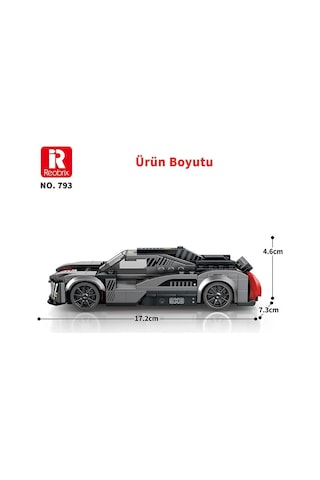 Reobrix Technic 793 Peugeot 9x8 Spor Araba Yaratıcı Yapı Blok Seti Building Blocks - 280 Parça