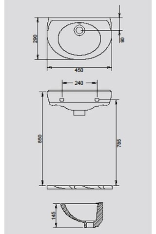 Turavit Oval Lavabo 28 x 45