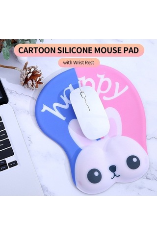 Besthome1 Kedi Desenli Silikon Fare Pedini, Cildeli Tutucu, Kolay Kaydırma Ve Doğru Konum