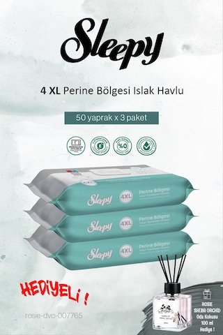 Sleepy 3'lü Perine Bölgesi Vücut Havlusu 50'li Ve Rosıe Tekli