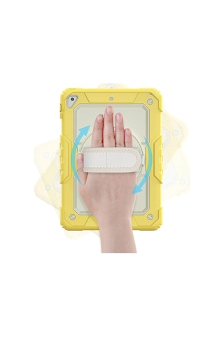 Newface - 742 - iPad Uyumlu 5 Air 9.7 Kılıf Strap New Tablet Kapak - Csmo-tex - - Sarı