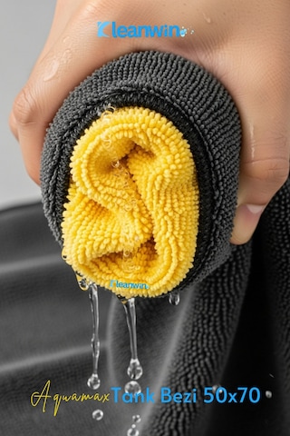 Aquamax Mikrofiber Bez, 800 Gsm Oto Kurulama Havlusu, 50x70 Cm Araç Yıkama Ve Cam Temizlik Bezi