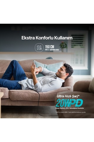 Usb-c - Lightning Hızlı Şarj Kablosu 150cm 2dk41 Ttec Alumicable Halat Kablo