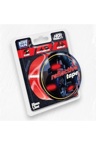 Boss Tape Reflektif Petekli Kedi Gözü Bant 35mm-1,5mt Kırmızı