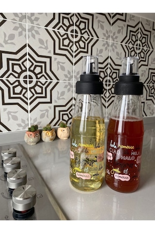 Bayev 2 Adet Hola 750ml Akıllı Damlatmaz Cam Yağdanlık