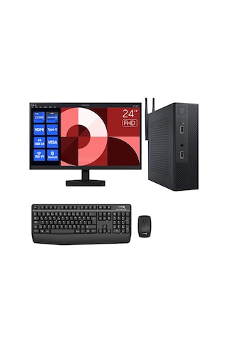Turbox Mini-192 i7-6700 16 GB 256 GB SSD 23.8" W11P Mini Masaüstü Bilgisayar