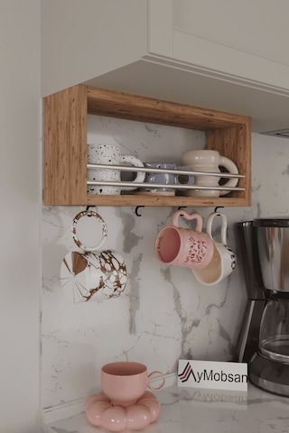 Trend Kupa Standı, Bardak Tutucu, Kupa, Fincan Askılığı Çok Amaçlı Raf 45 Cm, Atlantik Çam Atlantik Çam