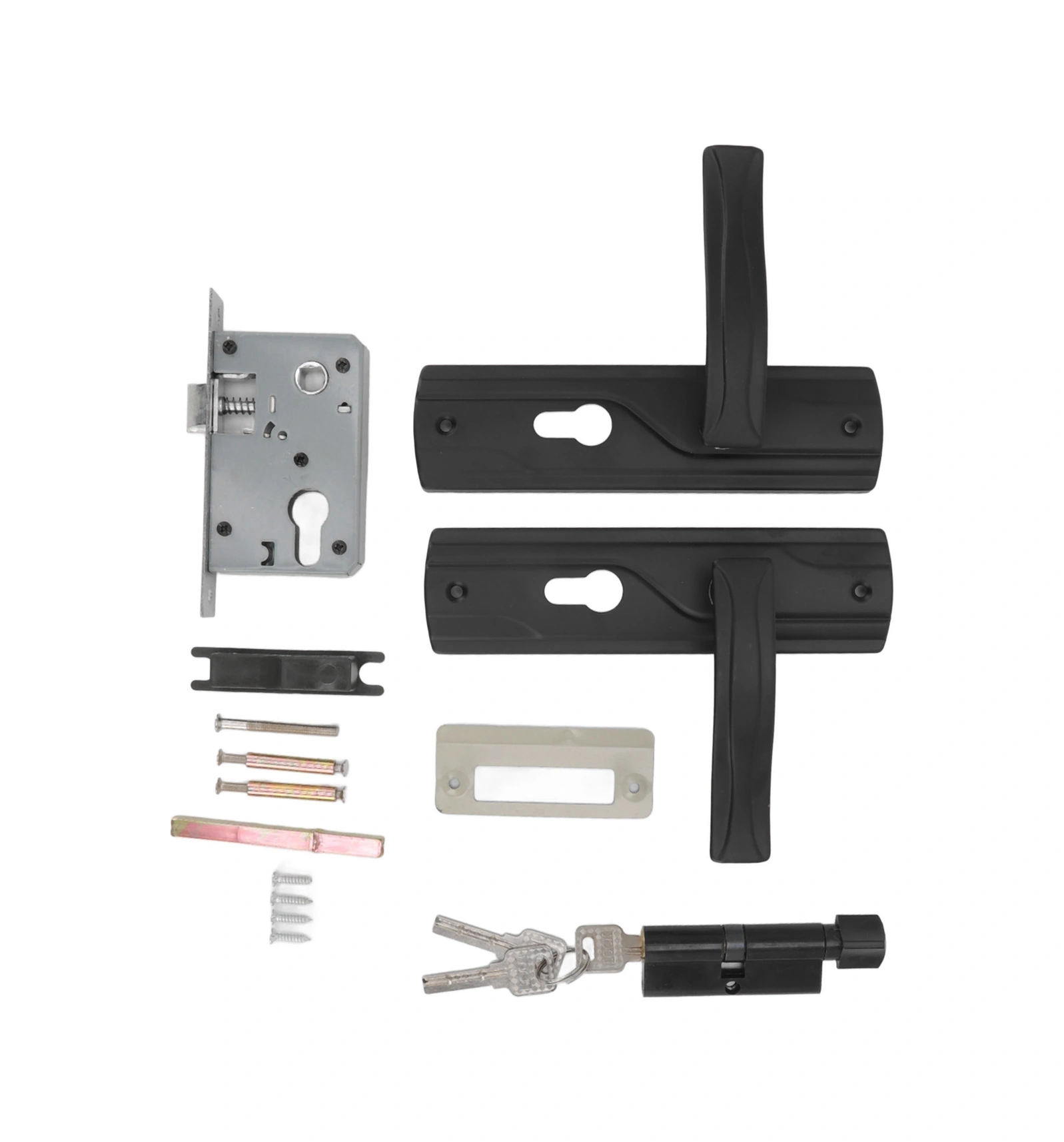 Geeroyoo Ev İçi Odalar İçin Sessiz Mangan Çelik Kapı Kilit Seti - Siyah Ev Genel Kullanimli Kaliteli Kilit Ve Tutamak