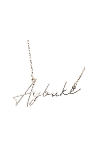 Zümrüt Sarraf 14 Ayar Beyaz Altın Isimli Bayan Kolye Kişiye Özel