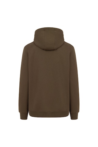 Mysport My Sport 5017 Erkek Yumuşacık Kapüşonlu Organik Pamuk Kanguru Cepli Regular Kahverengi Sweatshirt Kahverengi