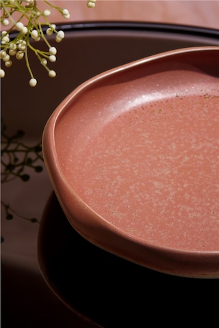 25 Cm Rosa Desenli Porselen Servis Ve Sunum Kasesi Beyaz
