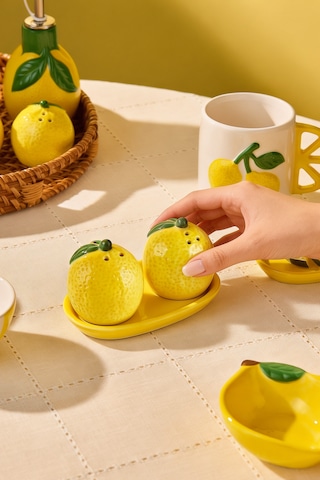 Karaca Lemon Tuzluk Biberlik 6,5 Cm Sarı