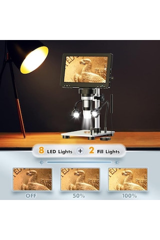 Dm9 7 ''hdmı Dijital Mikroskop 1200x Ips Ekranlı Lehimleme Mikroskobu