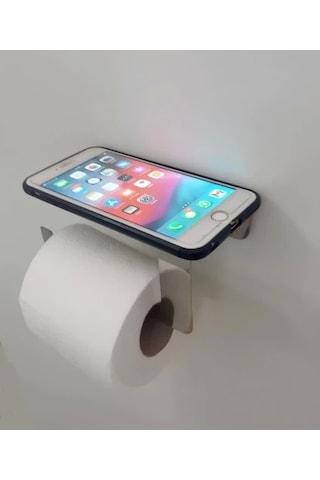 Lazer Kendinden Yapışkanlı Telefon Raflı Paslanmaz Çelik Tuvalet Kağıtlığı Çok Renkli