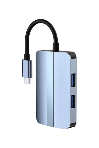 Skycity 2112 Usb-c Çok Fonksiyonlu Hub: Rj45 Ethernet + Usb3.0 + Usb2.0 + Sd/tf Kart Okuyucu, Uzay Grisi, 5.0gbps Hızlı Veri Transferi