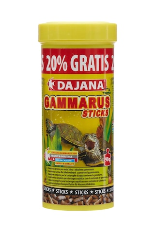 Dajana Gammarus Sticks Kaplumbağa Yemi, Sebzeli, 250 Ml + 50 Ml Promo 108 Gr