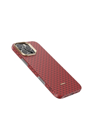 Apple iPhone 16 Pro Max Kılıf M-safe Uyumlu Raptic Aramid Skin Origin Serisi Kapak Kırmızı