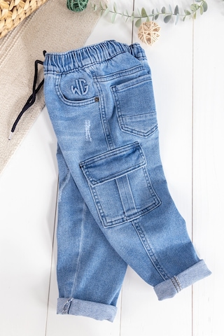 Babymod Kargo Cepli Denim Kumaş Beli Lastikli Erkek Çocuk Kot Pantolon 001