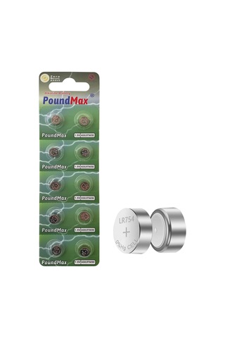 Poundmax 10 Adet Ag5 Lr754,393 1,5v Alkalin Düğme Pil