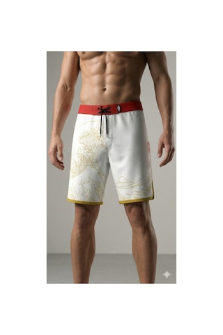 Pose I Down Golden Wave Boardshort Erkek Fizik Ve Deniz Şortu Beyaz