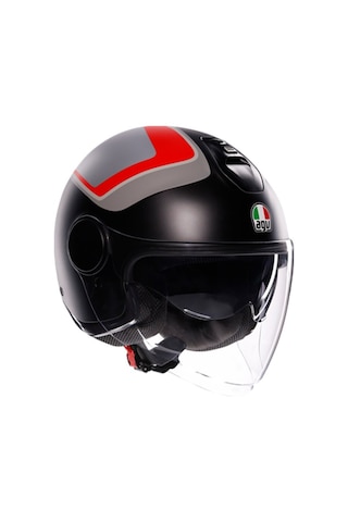 Agv Eteres Scaglıerı Matt Frey Açık Kask Kırmızı Siyah