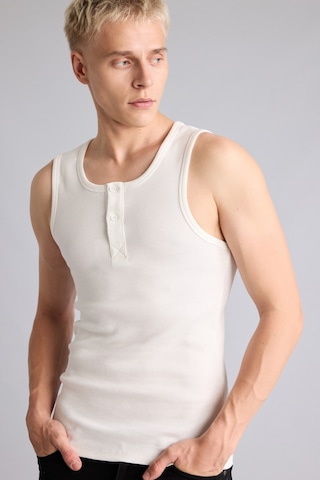 Defacto Regular Fit Ribana Düğmeli Atlet I1109ax26smwt34 Beyaz-wt34