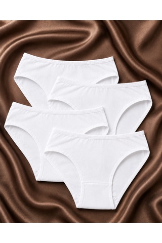 Skin Verse Penye Bikini Külot 4'lü Set Beyaz