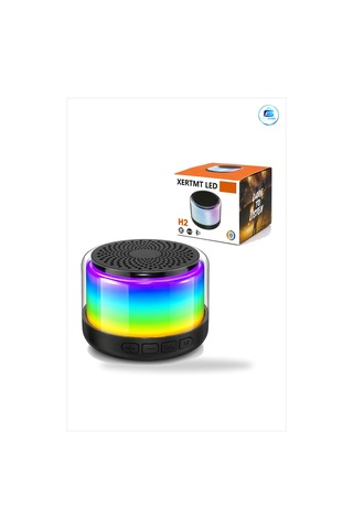 Bluetooth Hoparlör 3w Rgb Usb Sd Şarjlı Taşınabilir Işıklı Kablos