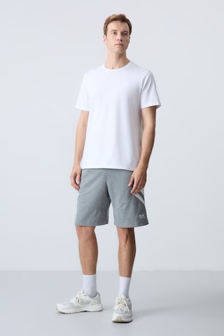 Tommy Life Gri Melanj Pamuklu Kalın Yumuşak Dokulu Standart Fit Basic Erkek Şort - 81281 GRI MELANJ