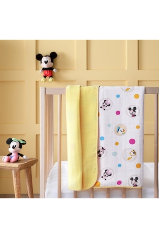 Disney Mickey Baby Pamuk Müslin Battaniye Çok Renkli