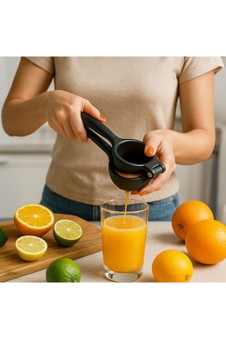 Döküm Limon Sıkacağı Limon Presi Büyük Boy 24 Cm, Siyah Metal Limon Sıkacağı, Döküm Narenciye Sıkacağı D Diğer