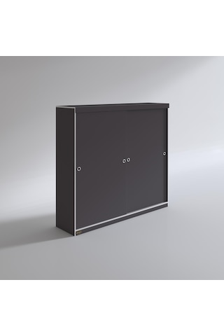 Kenzlife Gardırop Sürgülü Kapaklı Kapılı 200 Papatya Gri Gardolap Dolap