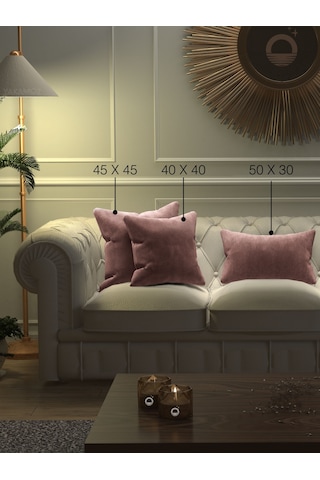 Br Yakamoz Tatlı Pembe Kırlent , Yastık Kılıfı Kadife Görünümlü Velvet Touch Serisi Tatlı Pembe