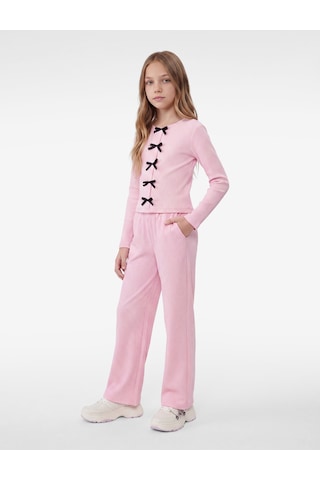 Koton Beli Lastikli Bürümcük Kumaş Basic Pantolon Pembe 7wkg40104ak Gül