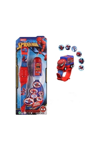 Kumik Spiderman Arabalı Ve Projeksiyonlu Saat 6 Farklı Karakteri Duvara Yansıtır