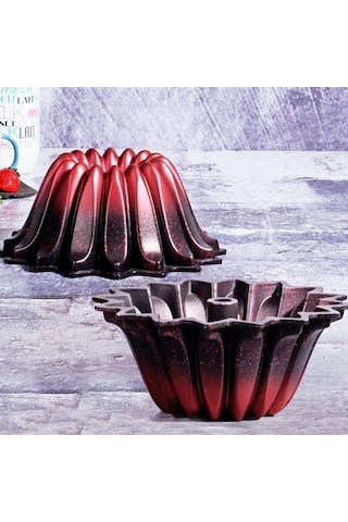 Fms Yıldız Gülü Kırmızı Renk Granit Kek Kalıbı 24 Cm 9027