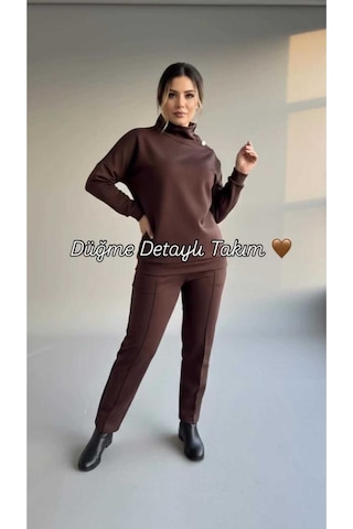 Menthol Scuba Takım Kahverengi