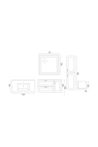 Denko Beyoğlu 100 Cm Mdf Mat Yeşil Banyo Dolabı Takımı, Boy Dolap Yeşil