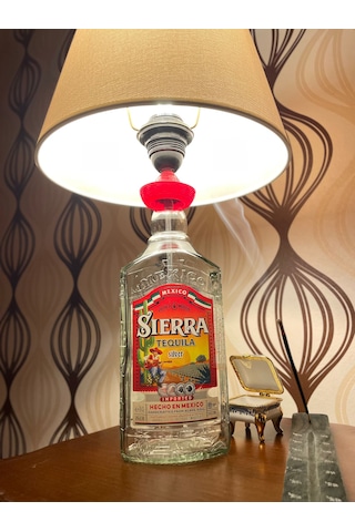 Sierra Tequlıa Şık Tasarımlı Şişe Abajur Krem