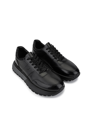 Tamer Tanca Erkek Hakiki Deri Siyah Açma Sneakers & Spor Ayakkabı 298 3229-2665 Erk Ayk Sk25-26 Syh Acma/syh Atls Siyah