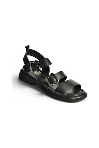 Fox Shoes Y291594203 Siyah Hakiki Deri Sandalet