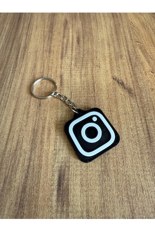 Nfc Anahtarlık - İnstagram Anahtarlık Siyah Küçük Boy 3 Cm