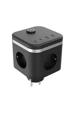 Termal Akım Korumalı Isıya Dayanıklı 3'lü Duvar Tipi Priz 2x Usb 2x Typce 3680 W 0 M