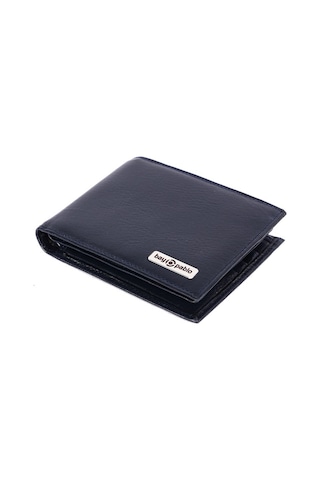 Bay Pablo V80 Lacivert Hakiki Deri Erkek Cüzdan Lacivert