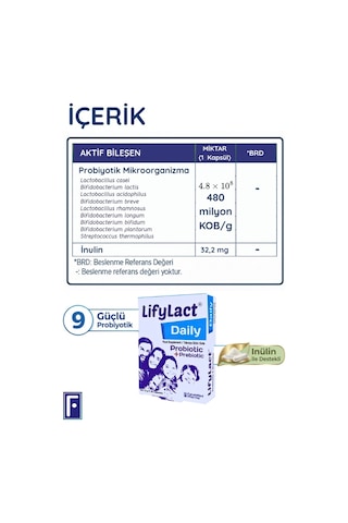Daily Probiyotik, Prebiyotik, 30 Kapsül , Günlük Probioyotik , 3'lü Avantaj Set